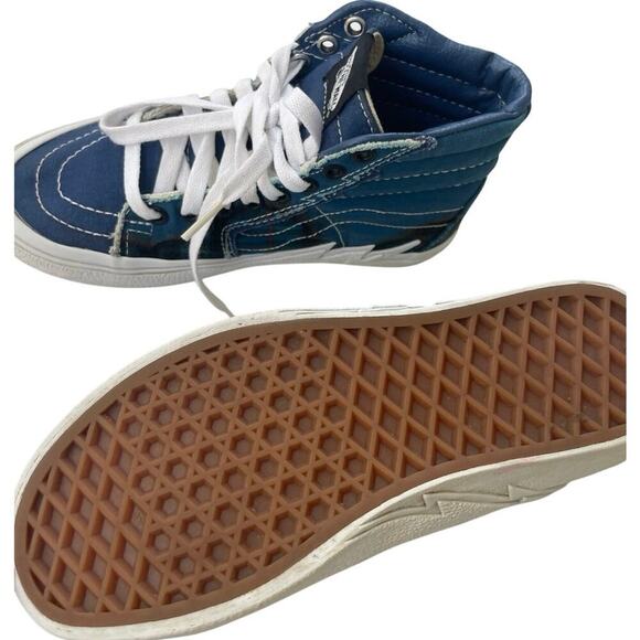 Vans SK8 Hi Bolt Big Reveal Sneakers Navy Flames Woman Sz 5 Skater versatile - Picture 9 of 16